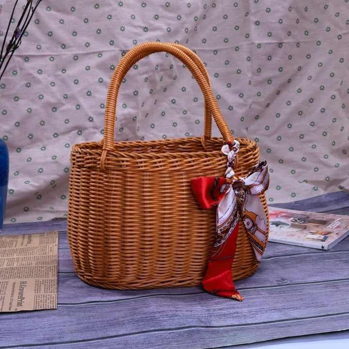 Women braided storage basket with sturdy carrying handles Stornfield