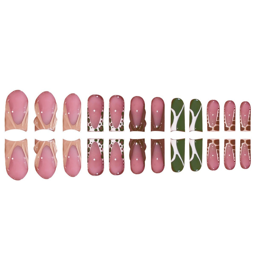 Artistic Press-On Nail Set with Unique Patterns Stornfield