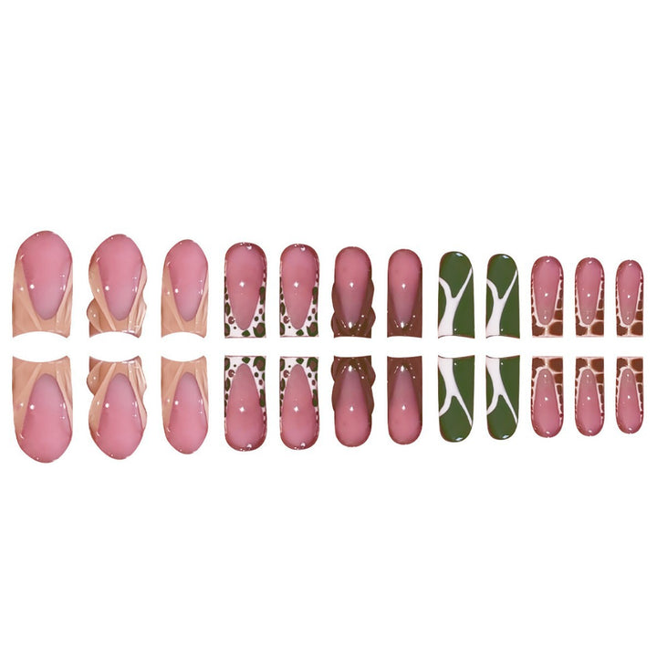 Artistic Press-On Nail Set with Unique Patterns Stornfield