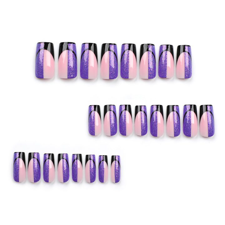 Artful nail extensions with glamorous color gradient and glitter details Stornfield