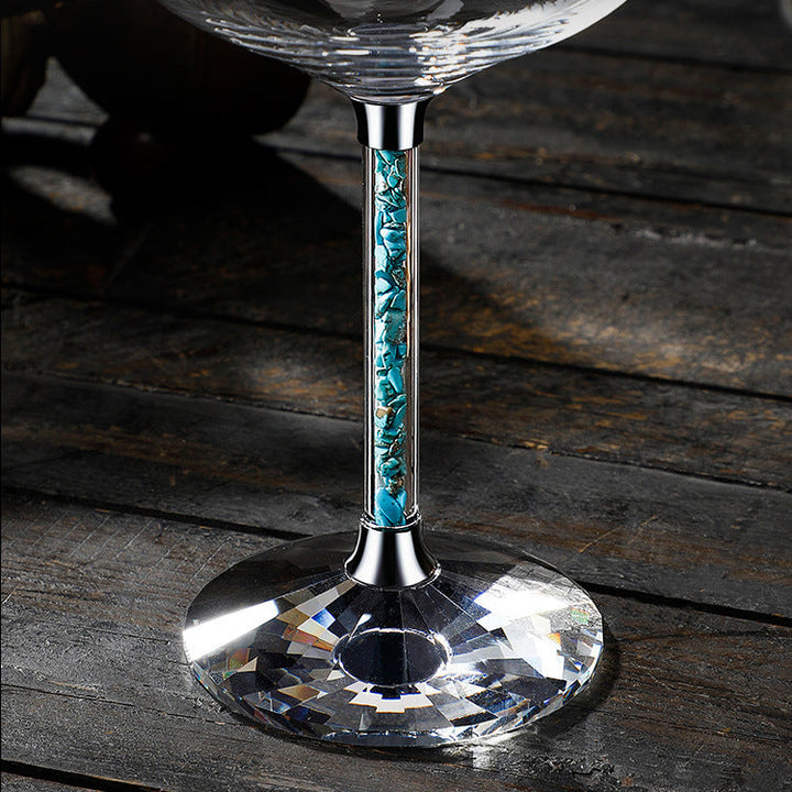 Coral Turquoise Stem Red Wine Glasses and Decanter Set | Stornfield