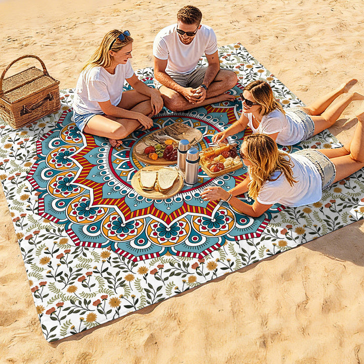Mandala Design Beach Mat Stornfield