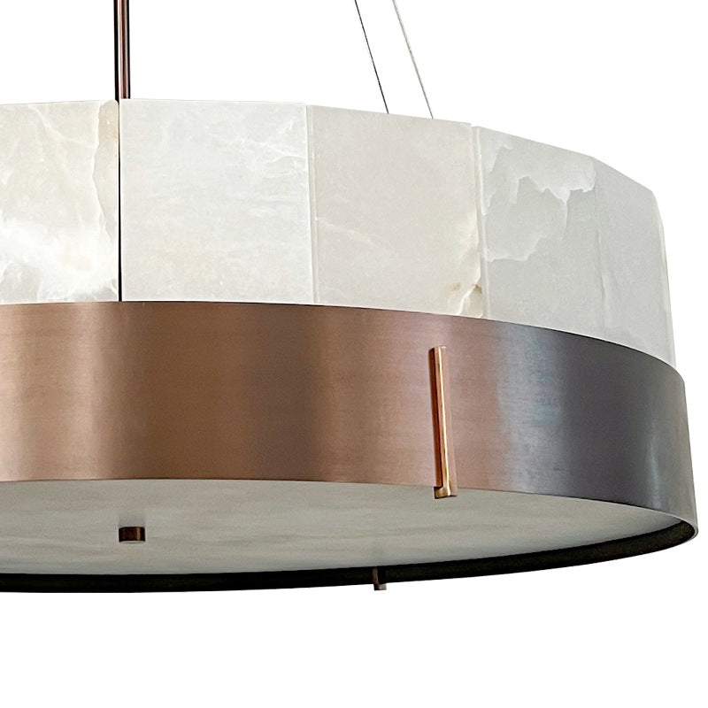 Modern Pendant Chandelier with Alabaster Accents