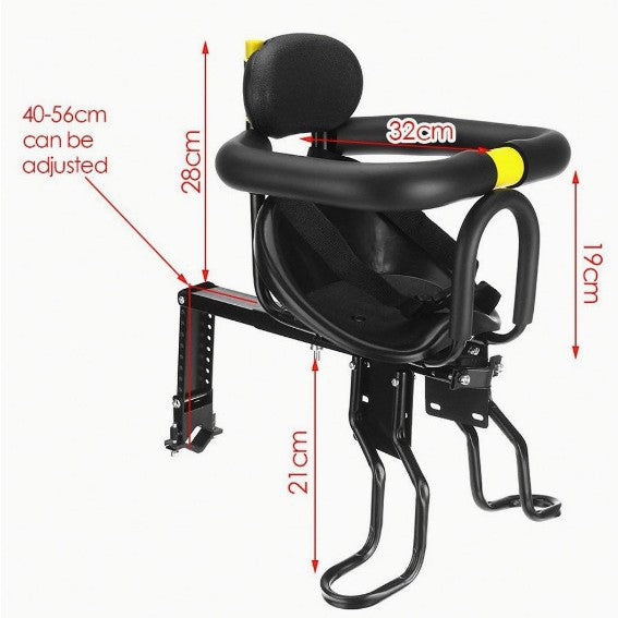 child bike seat with padded safety bar adjustable footrests and supportive reclining backrest Stornfield