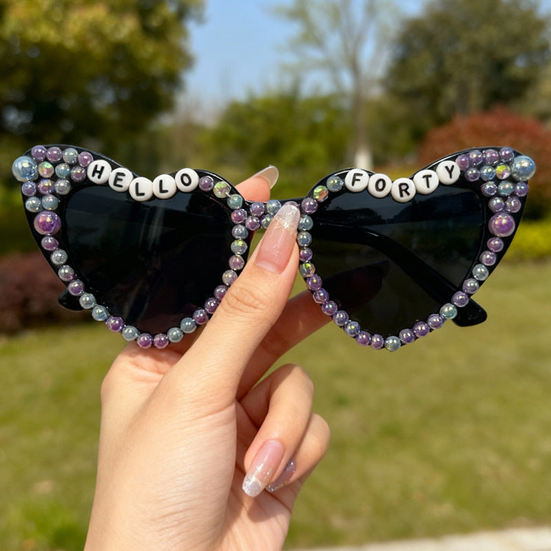 Pearl-Embellished Cat-Eye Sunglasses Stornfield