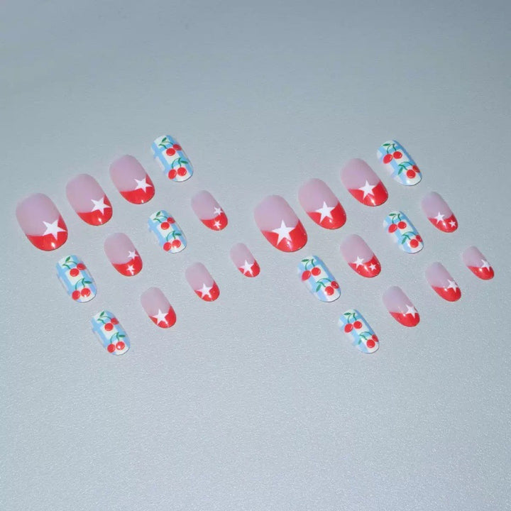 Creative art nails with cherry design Stornfield