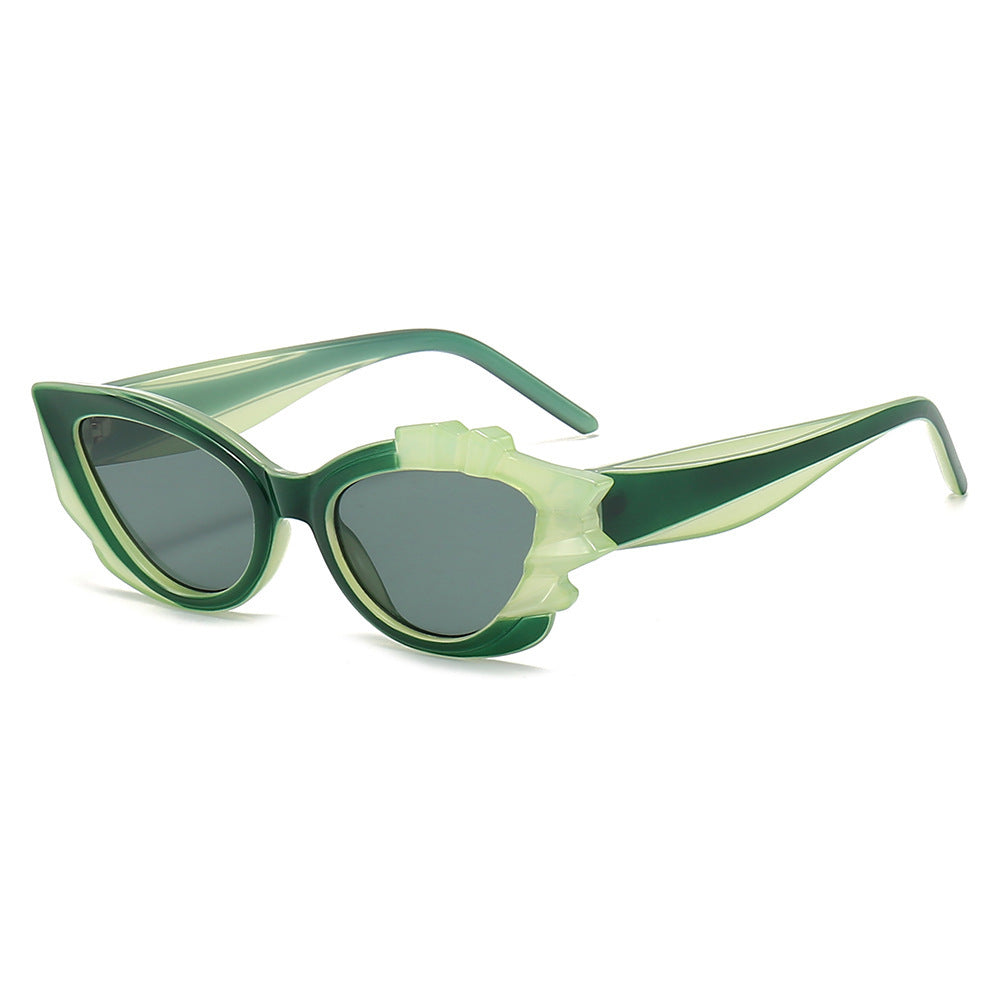 Ladies Cat-Eye Sunglasses with Eye-Catching Flower Frame Stornfield