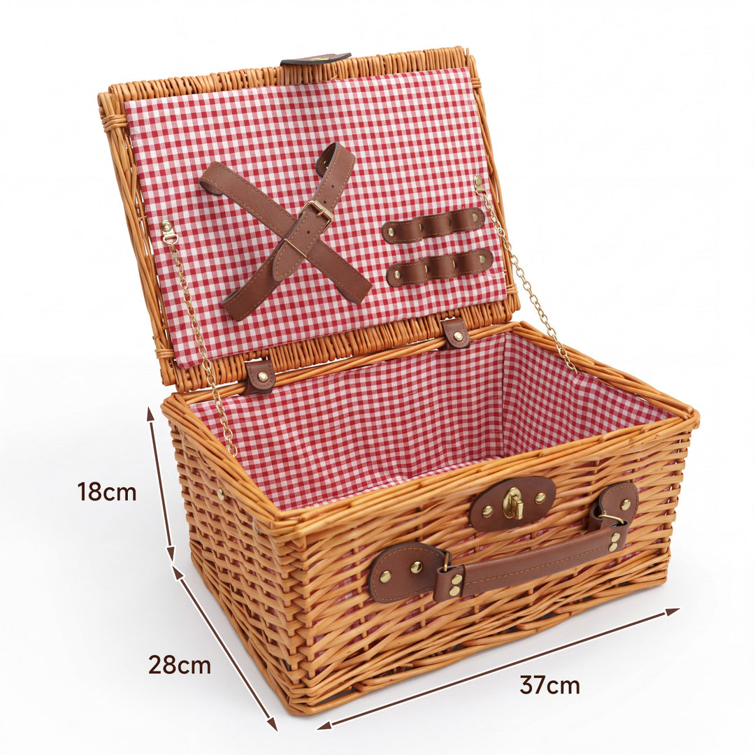 Ladies luxurious picnic basket with integrated crockery set and insulated cooler compartment Stornfield