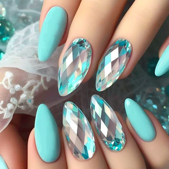 Acrylic nail set with crystal design and sparkling accents Stornfield