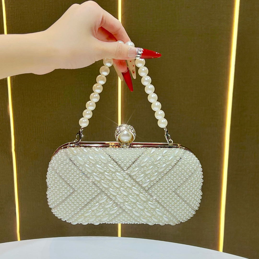 Pearl-Embellished Evening Handbag