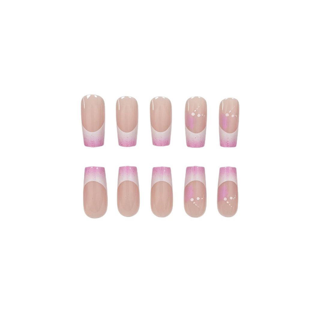 Elegant French Tip Glitter Nail Set Stornfield