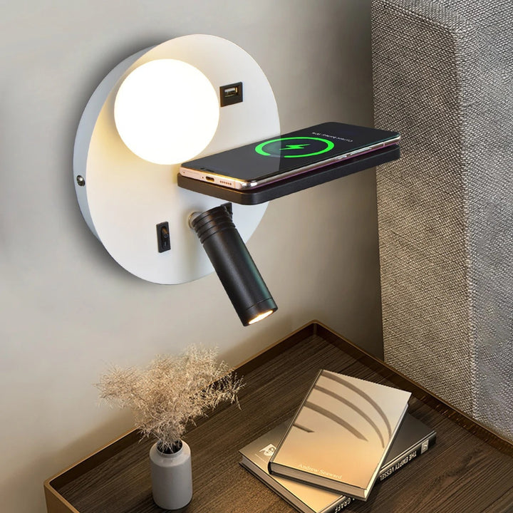 Multifunctional Wall Lamp with Wireless Charging