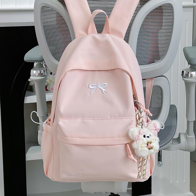 Casual Bow-Embellished Backpack