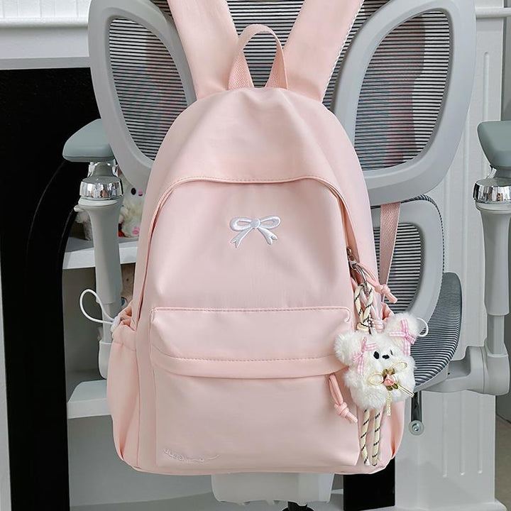 Casual Bow-Embellished Backpack