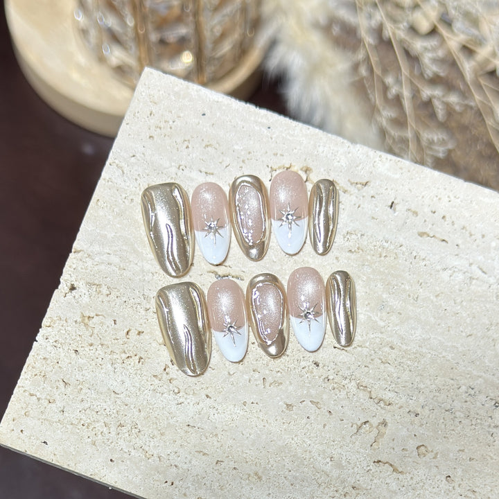 Elegant Metallic Press-On Nail Kit