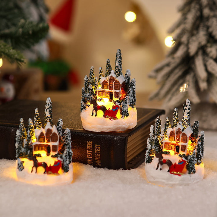 Illuminated Christmas village scene Stornfield