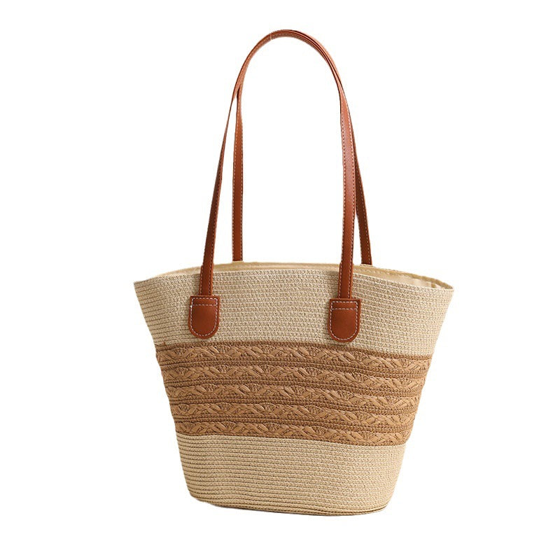 Elegant Bast Tote Bag with Leather Accents Stornfield