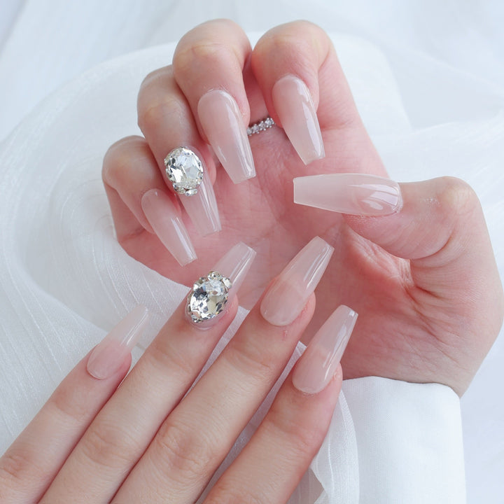 Nail Art Press-On Collection with Gem Accents