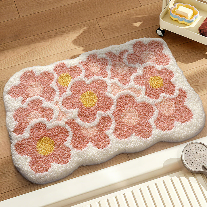 Floral Design Bath Mat