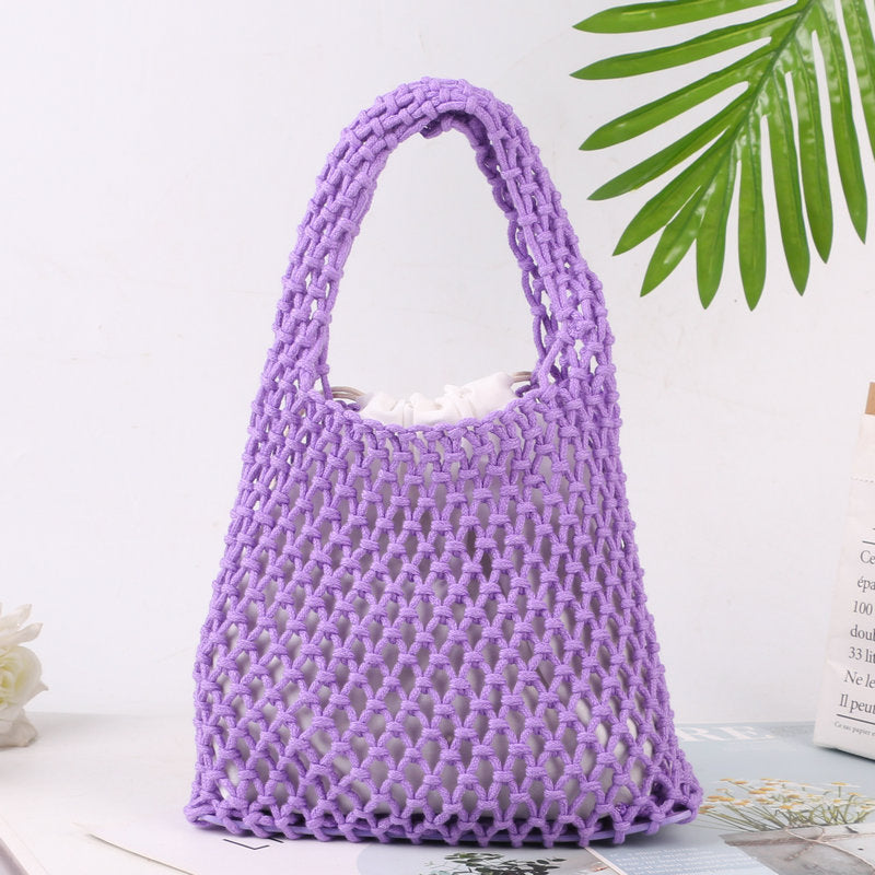 Hand-knotted tote bag made of natural cotton Stornfield