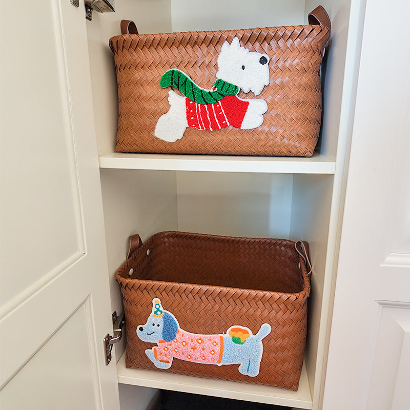 Playful storage basket with animal pattern Stornfield