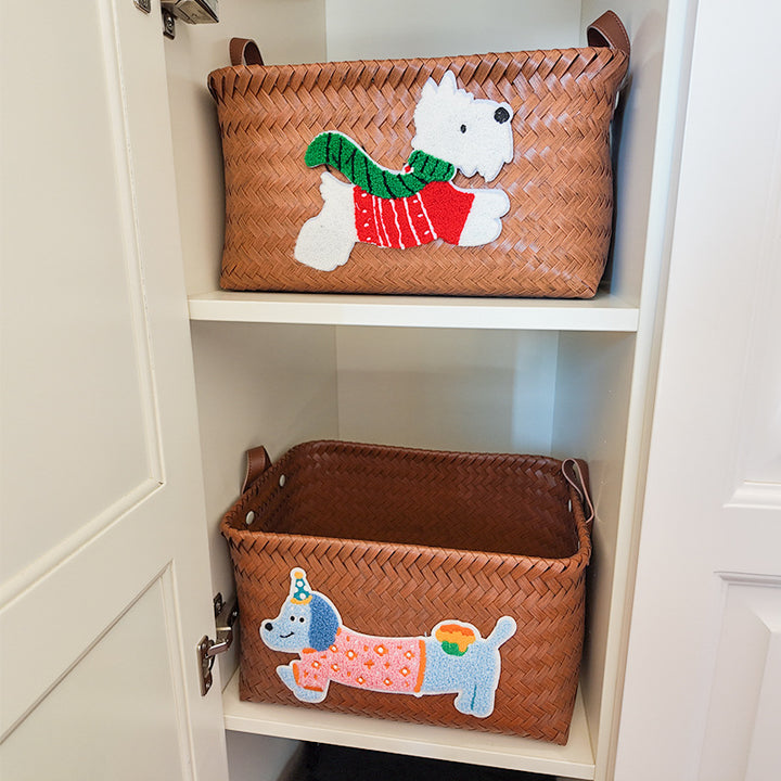 Playful storage basket with animal pattern Stornfield