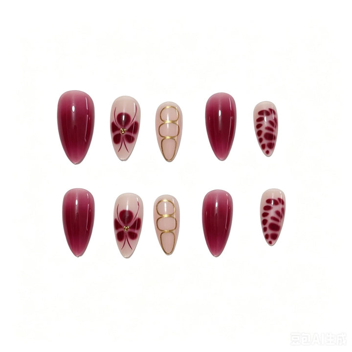 Artificial nails with elaborate flower designs and elegant accents Stornfield