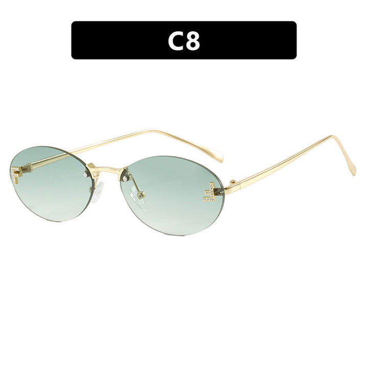 Women's fashionable sunglasses with elegant, round lenses and delicate metal frame Stornfield
