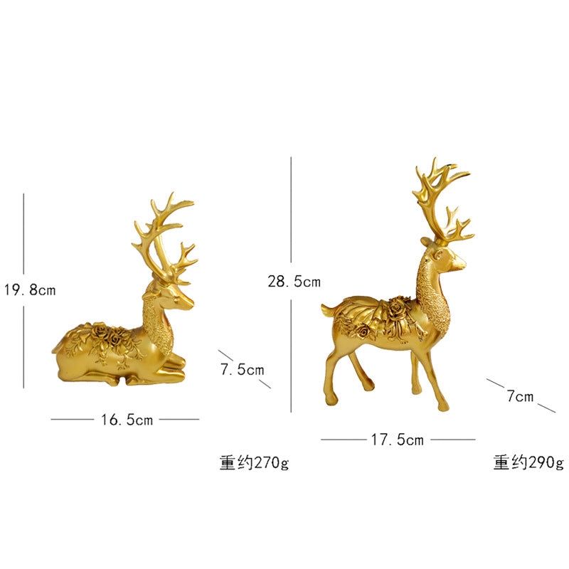 Artful decorative figure of a magnificent deer with floral details Stornfield