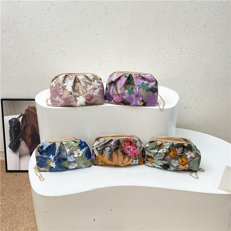 Floral Beaded Evening Clutch