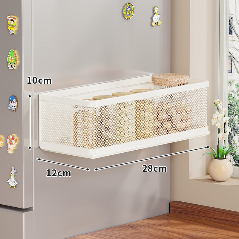 Magnetic Mesh Refrigerator Spice Jar Storage Basket