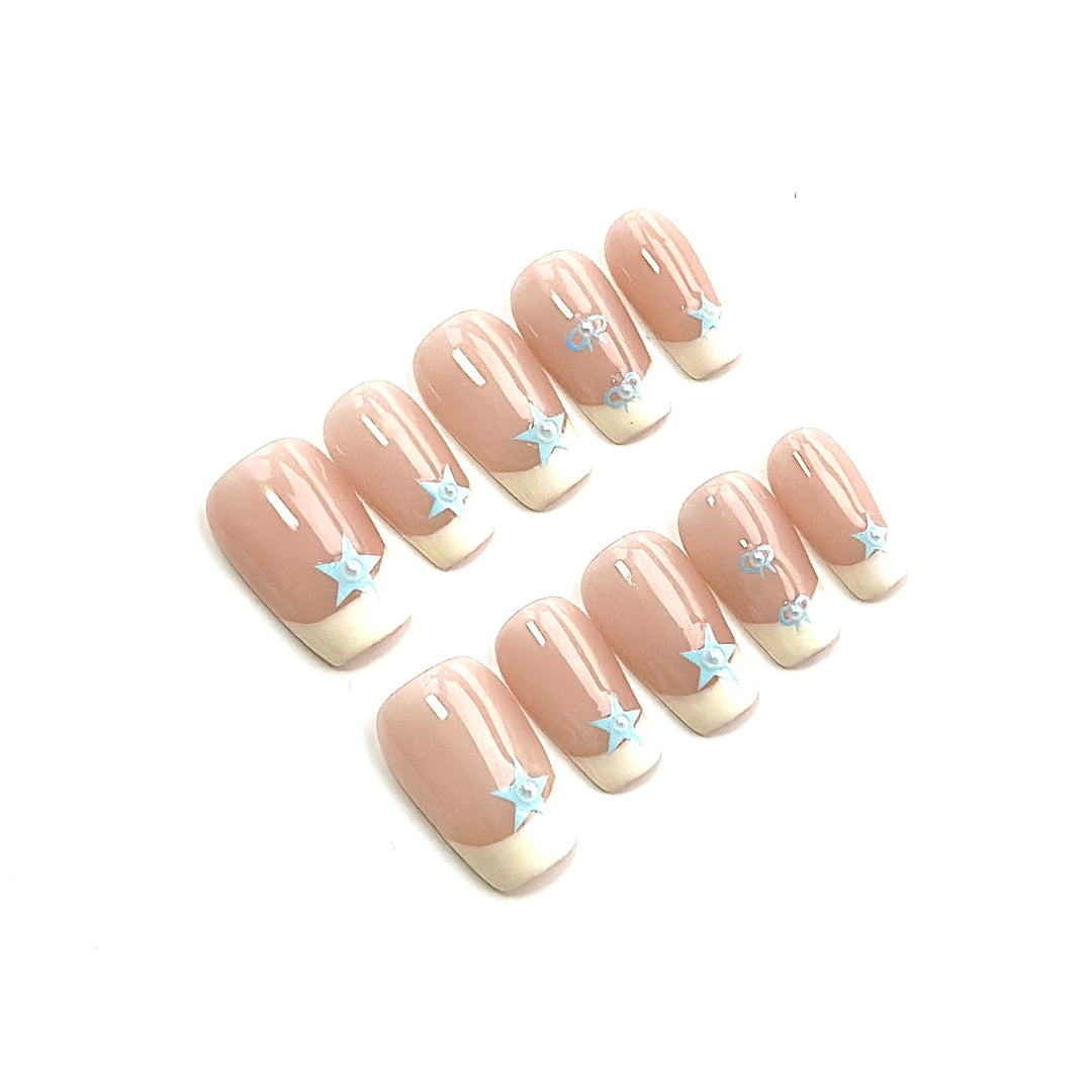 Nail Art Set with Star and Gem Accents