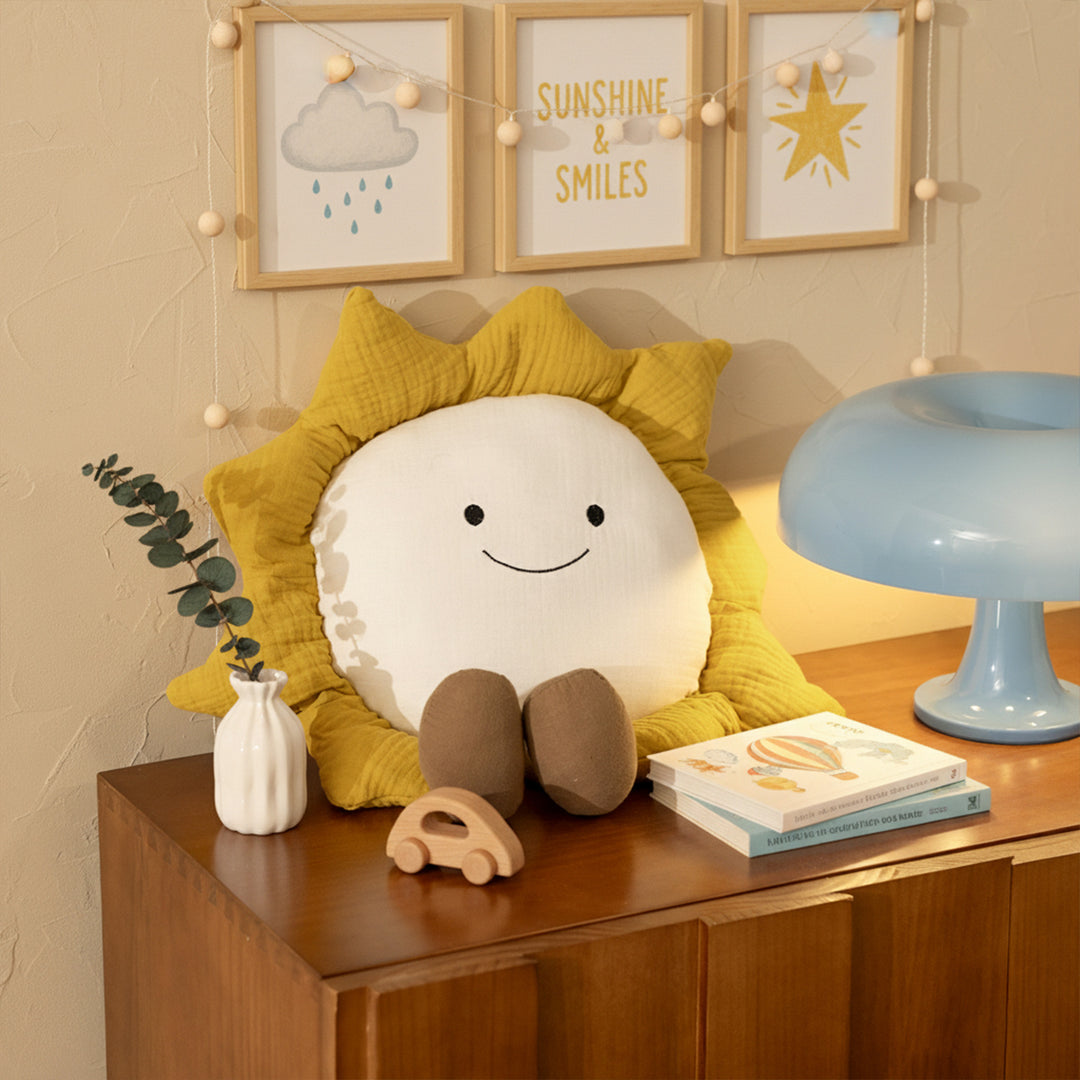 Cute cloud cuddle pillow with dog motif and chenille contour Stornfield
