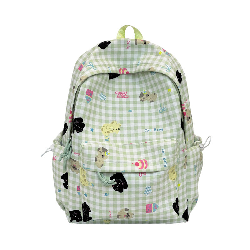 Backpack with Creative Checkered Pattern and Playful Appliqués Stornfield