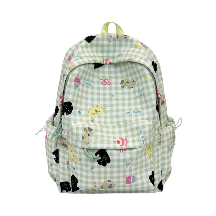 Backpack with Creative Checkered Pattern and Playful Appliqués Stornfield