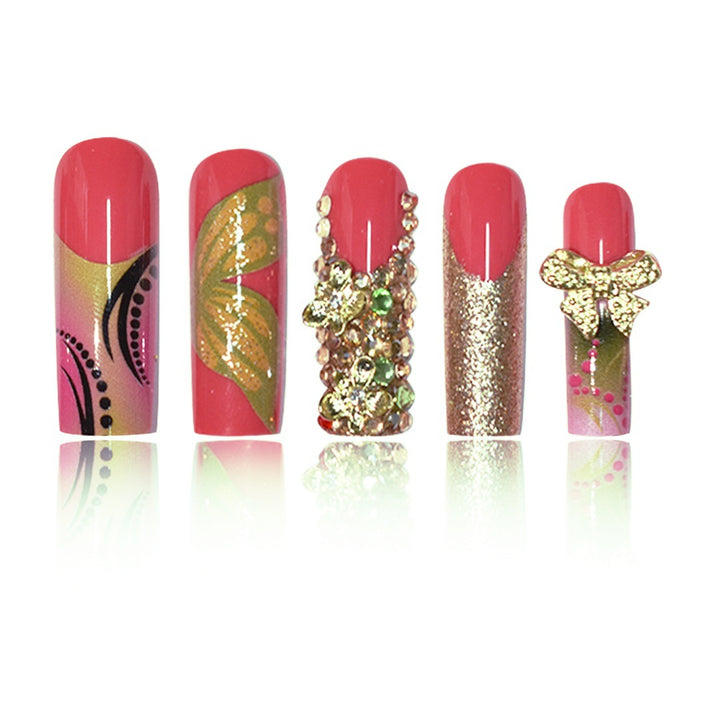 3D Floral Gemstone Press-On Nail Art Stornfield