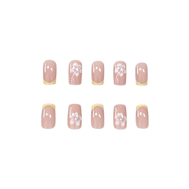 Elegant Floral French Tip Nail Art Stornfield