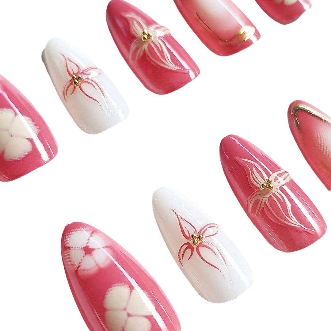 Artistic Floral Press-On Nail Design Stornfield