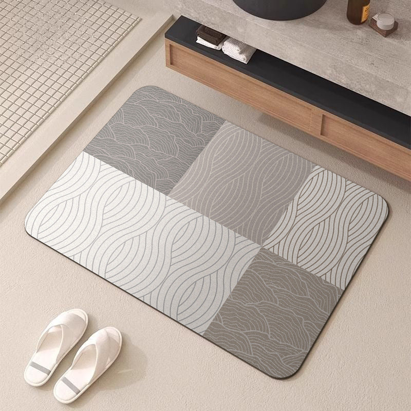 Wave-Patterned Absorbent Bath Mat