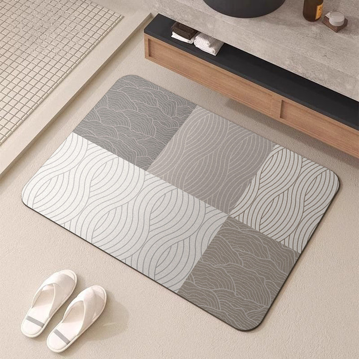 Wave-Patterned Absorbent Bath Mat