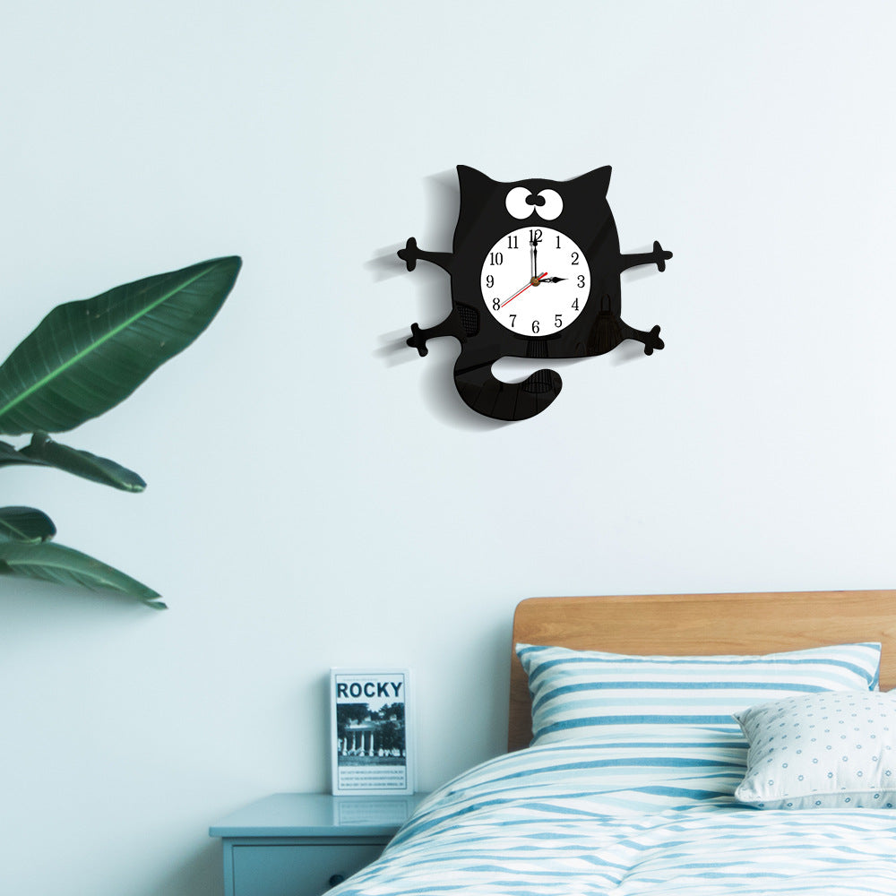 Stornfield | Silent Wall Clock Cat Decoration for Kids Room