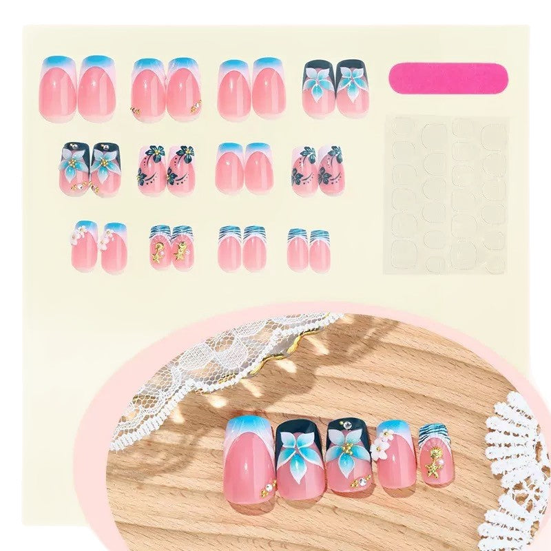 Floral-Themed 3D Press-On Nail Art Stornfield