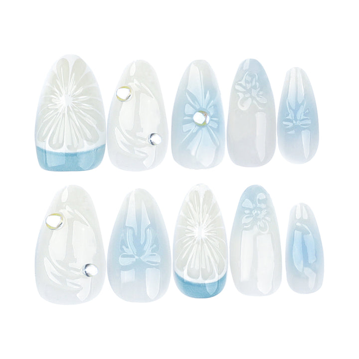 Artificial nail art with floral and decorative elements Stornfield
