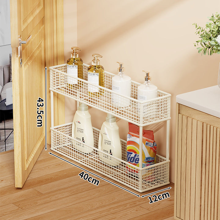 Slim Narrow Pull-Out Mesh Storage Organizer for Cabinet and Door Gap