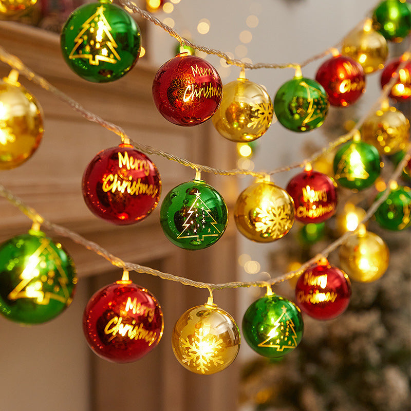 Festive string lights with Christmas ornaments Stornfield