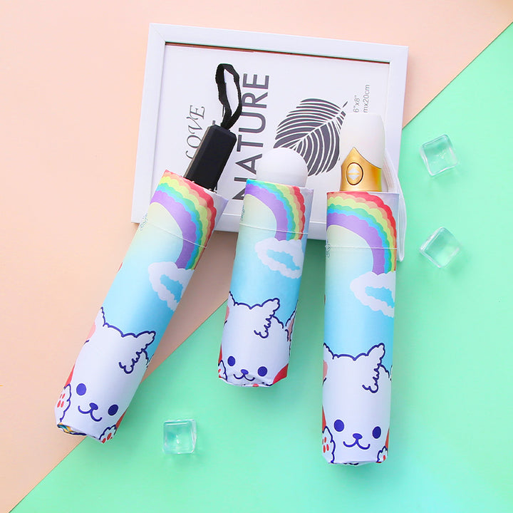Women's Folding Umbrella with Cute Animal Motif and Windproof Design Stornfield