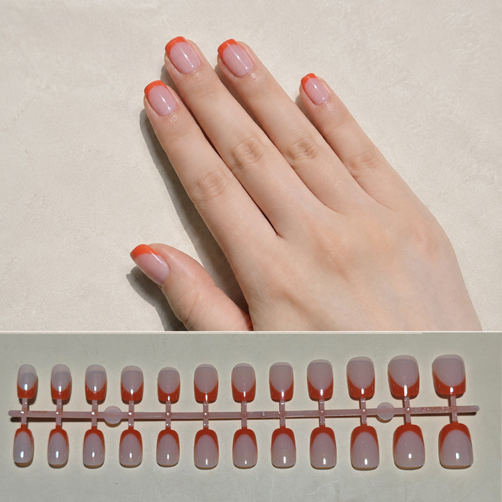 Chic French Tip Press-On Nail Art Set Stornfield