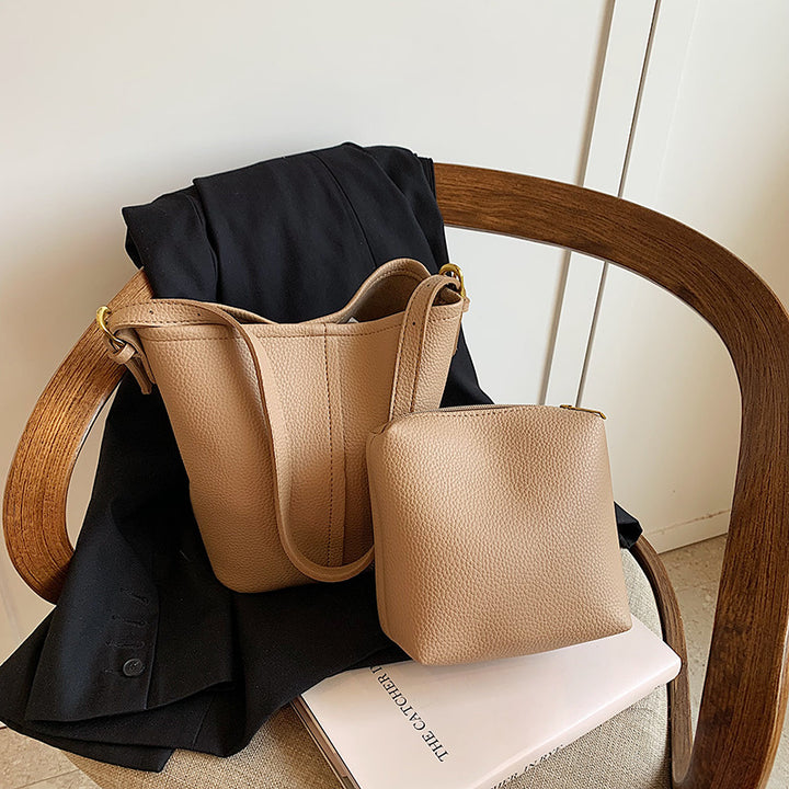 Minimalist Leather Crossbody Tote Bag