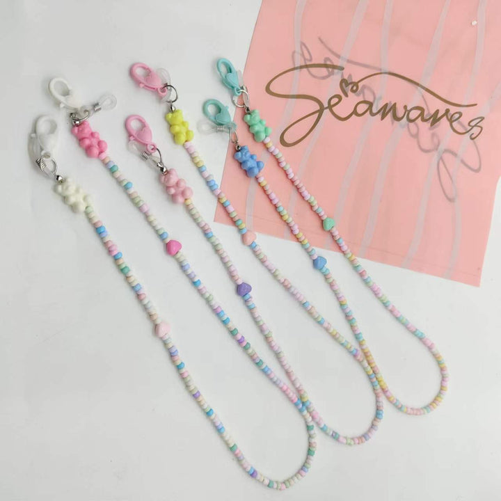 Playful glasses holder chain with colorful beads Stornfield