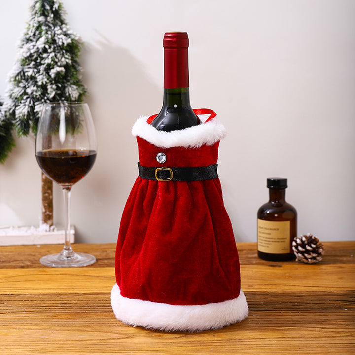 Decorative wine bottle cover in Santa Claus look Stornfield